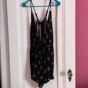 American Eagle Black Floral Romper